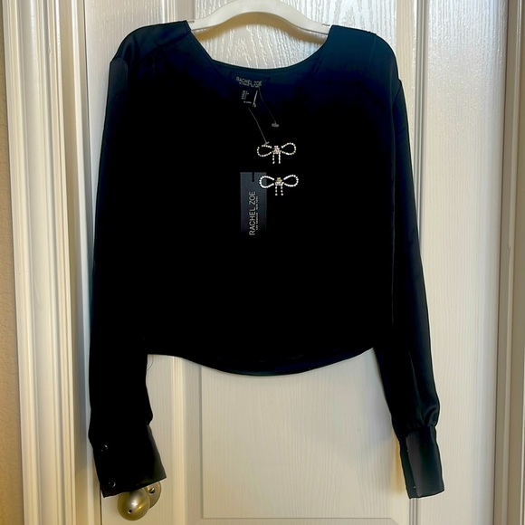 Rachel Zoe long sleeve rhinestone top - Picture 1 of 5